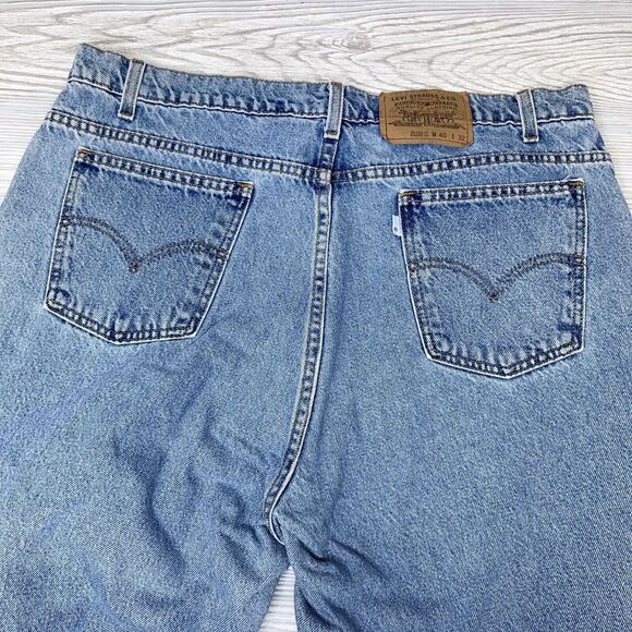 Vintage Levis 553 Jeans Blank White Tab 40x32 Relaxed Straight Leg Mexico 1997 - Picture 4 of 10